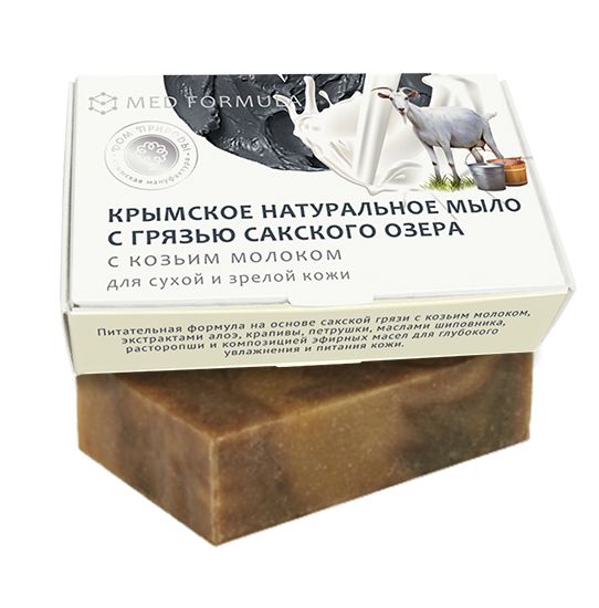 картинка Крымское натуральное мыло на основе грязи Сакского озера "НА КОЗЬЕМ МОЛОКЕ" от магазина натуральной косметики La Vanda