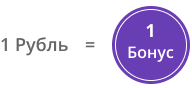 1 рубль = 1 бонус