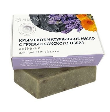 Крымское натуральное мыло на основе грязи Сакского озера "ANTI-АКНЕ"