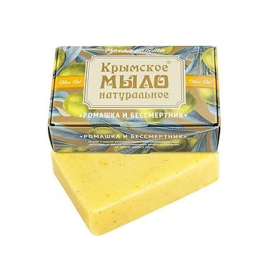 Крымское натуральное мыло на оливковом масле "РОМАШКА И БЕССМЕРТНИК"
