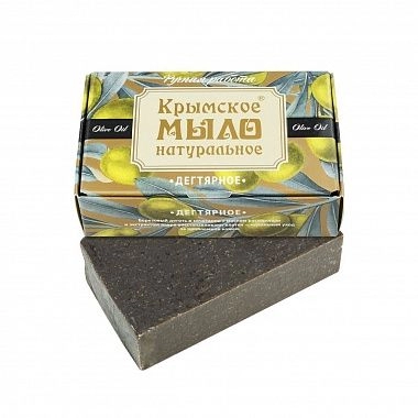 Крымское натуральное мыло на оливковом масле "ДЕГТЯРНОЕ"